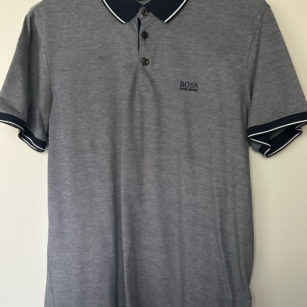 BOSS Men's Gray Polo Shirt